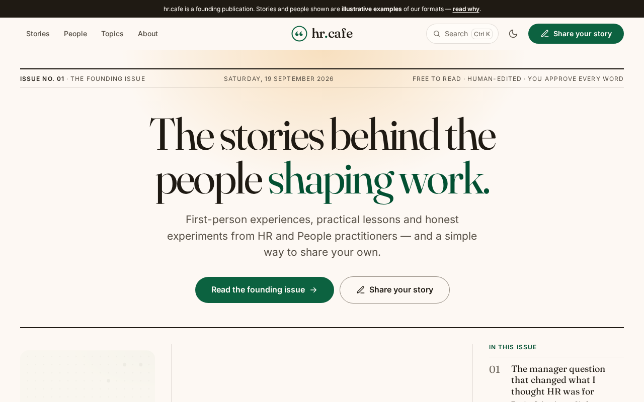 Screenshot: The front page