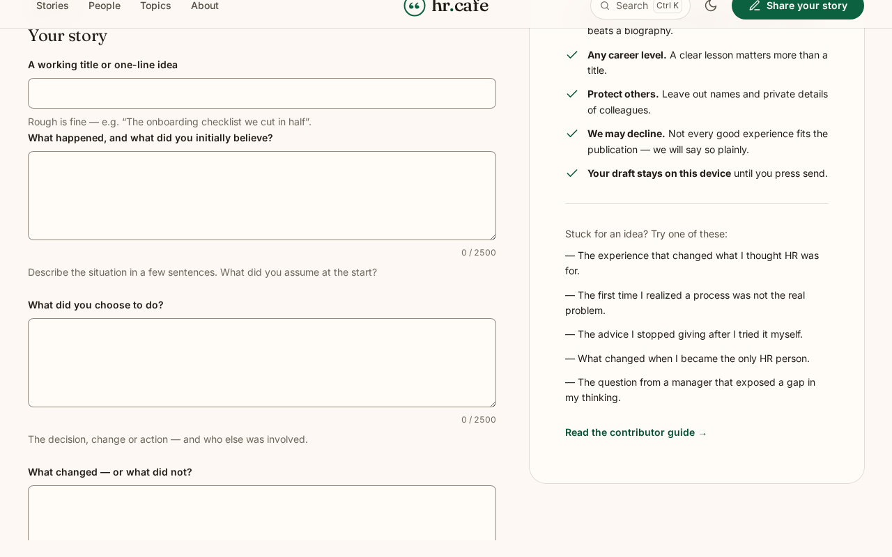 Screenshot: Contributing: the review